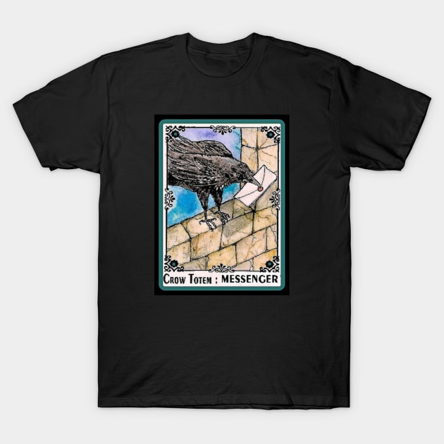 Messenger Crow Totem Animal Spirit Guide T-Shirt by ArtisticEnvironments